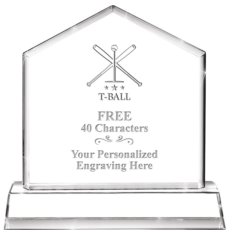 6" CRYSTAL HOMEPLATE AWARD