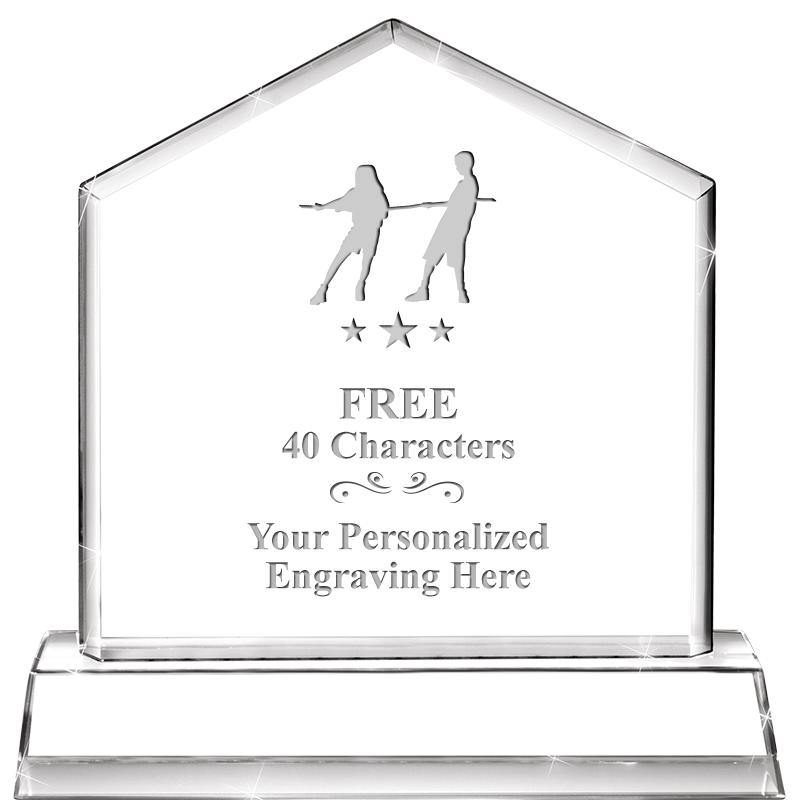 6" CRYSTAL HOMEPLATE AWARD