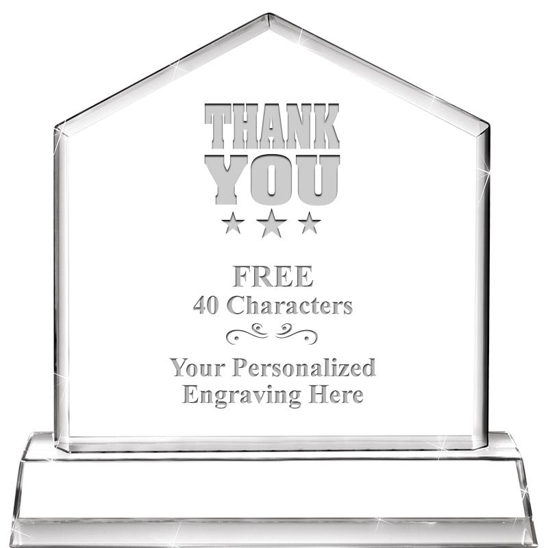 6" CRYSTAL HOMEPLATE AWARD