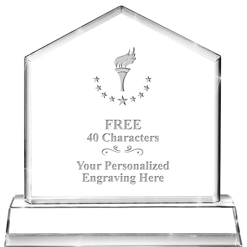 6" CRYSTAL HOMEPLATE AWARD