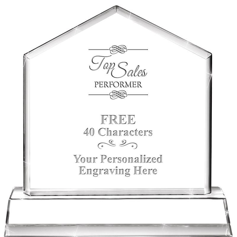 6" CRYSTAL HOMEPLATE AWARD