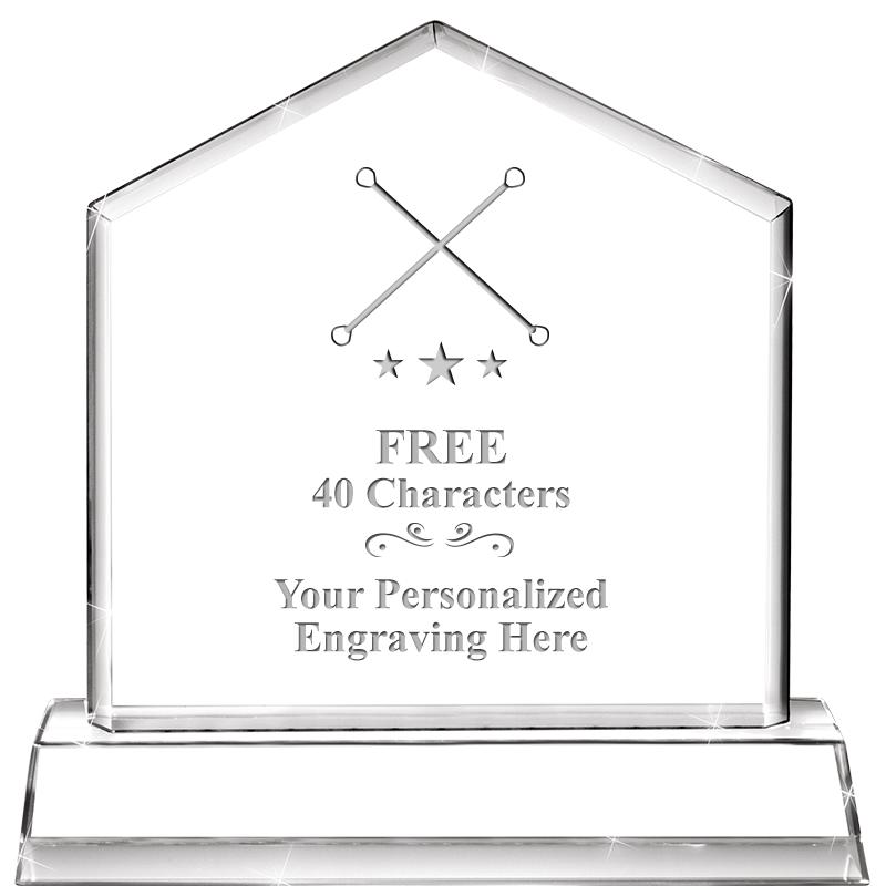 6" CRYSTAL HOMEPLATE AWARD