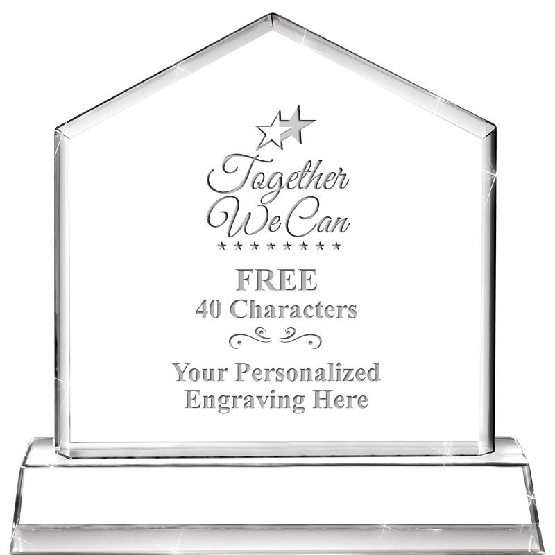 6" CRYSTAL HOMEPLATE AWARD