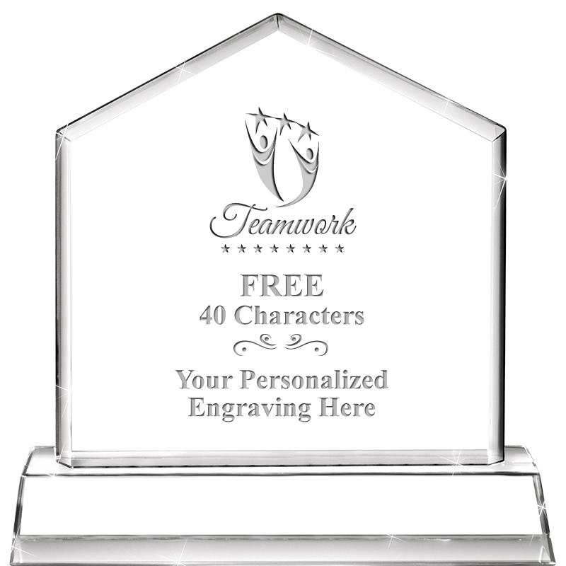 6" CRYSTAL HOMEPLATE AWARD