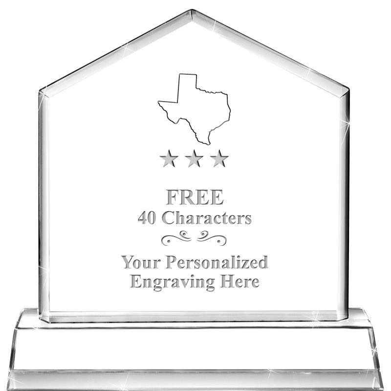 6" CRYSTAL HOMEPLATE AWARD