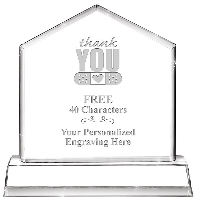 6" CRYSTAL HOMEPLATE AWARD