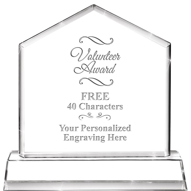 6" CRYSTAL HOMEPLATE AWARD