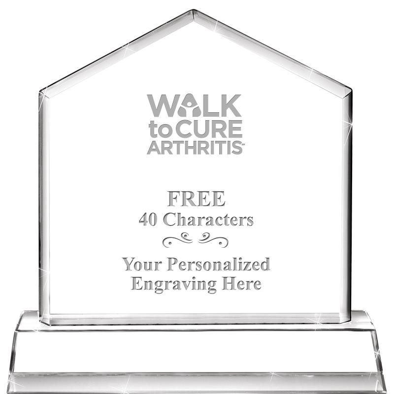 6" CRYSTAL HOMEPLATE AWARD