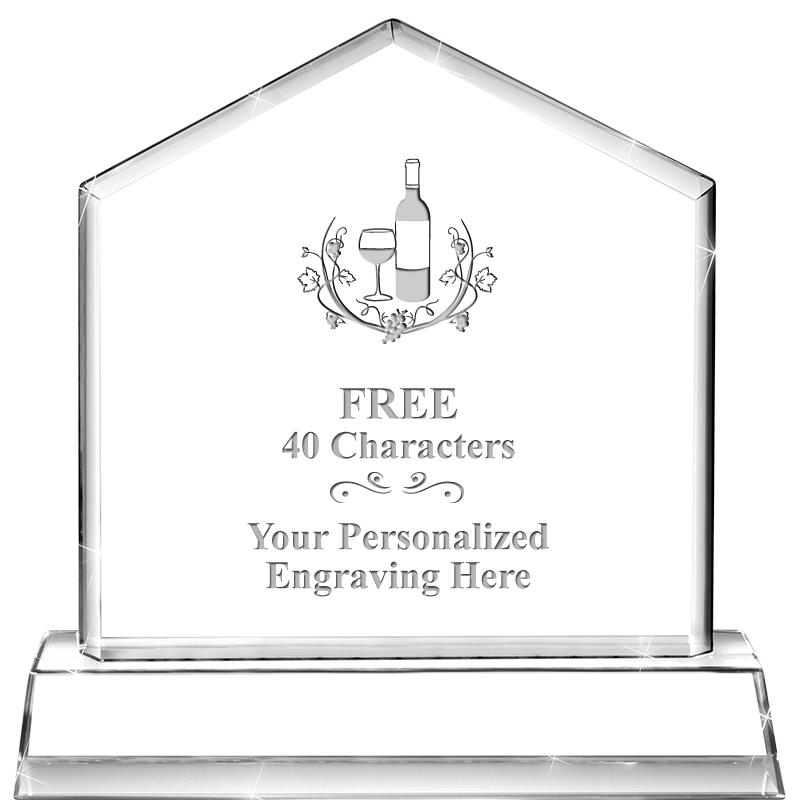 6" CRYSTAL HOMEPLATE AWARD