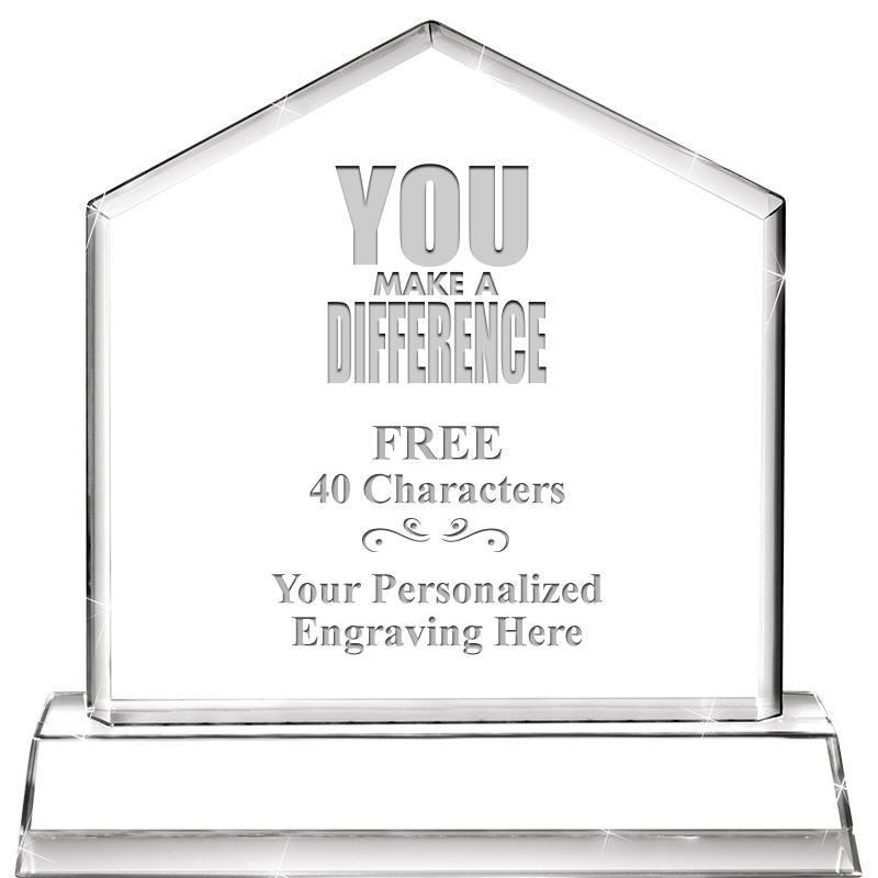 6" CRYSTAL HOMEPLATE AWARD