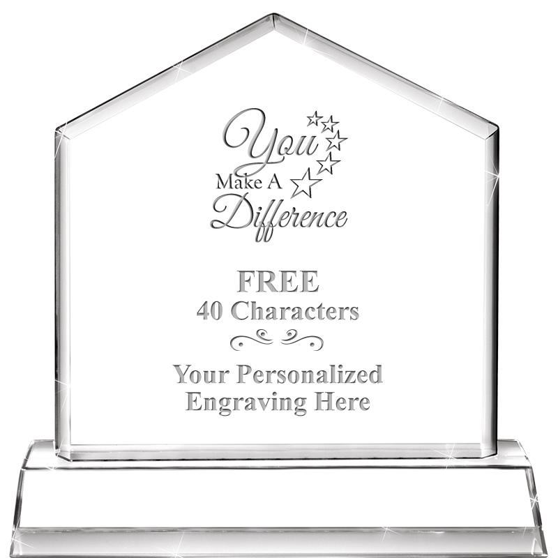 6" CRYSTAL HOMEPLATE AWARD