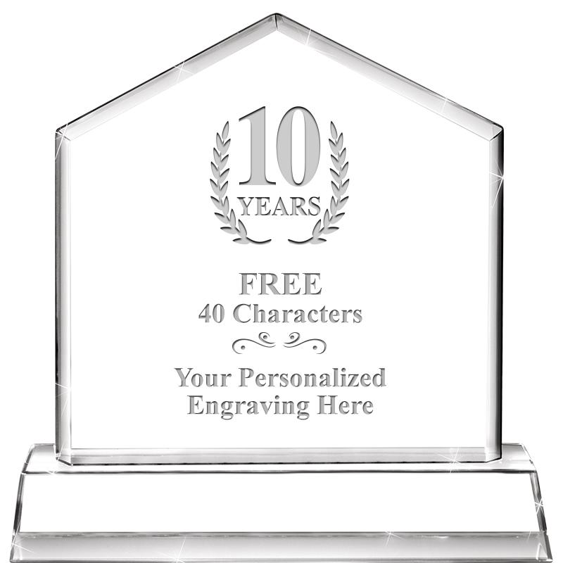 6" CRYSTAL HOMEPLATE AWARD