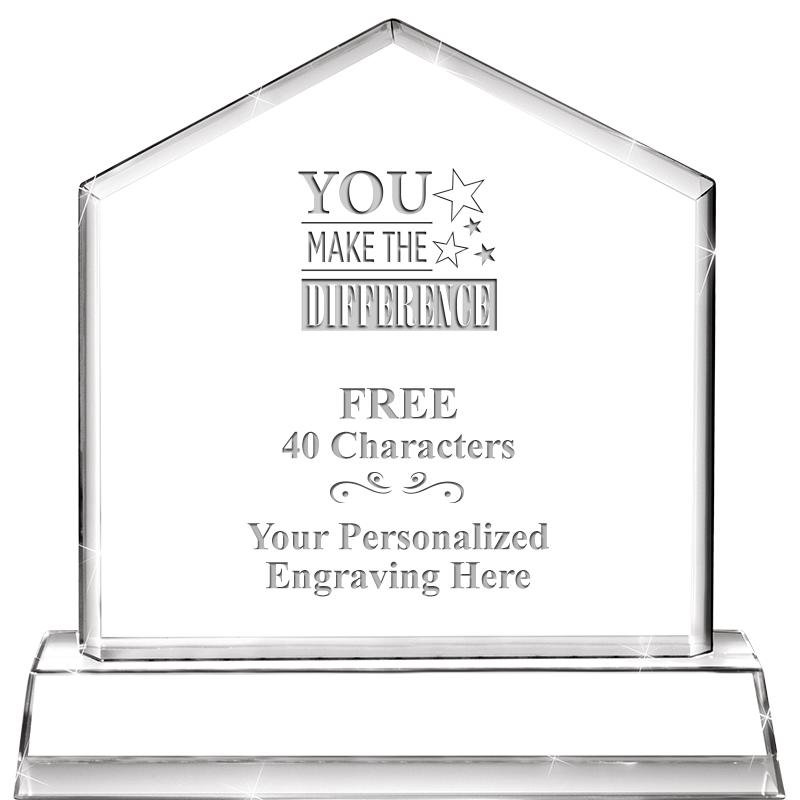 6" CRYSTAL HOMEPLATE AWARD