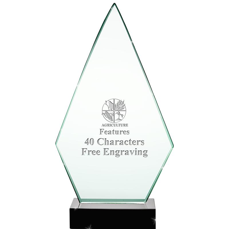 10.5"x5.5" JADE ARCHED CRYSTAL