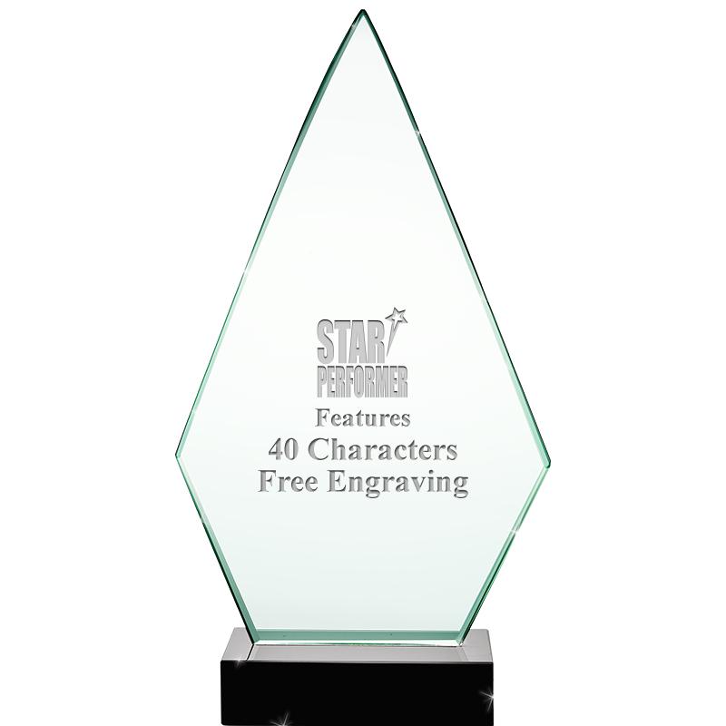 10.5"x5.5" JADE ARCHED CRYSTAL