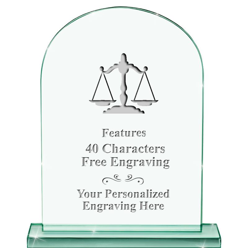 6.25" JADE KEYSTONE CRYS AWARD