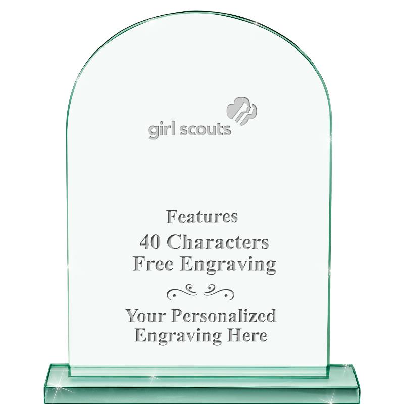 6.25" JADE KEYSTONE CRYS AWARD