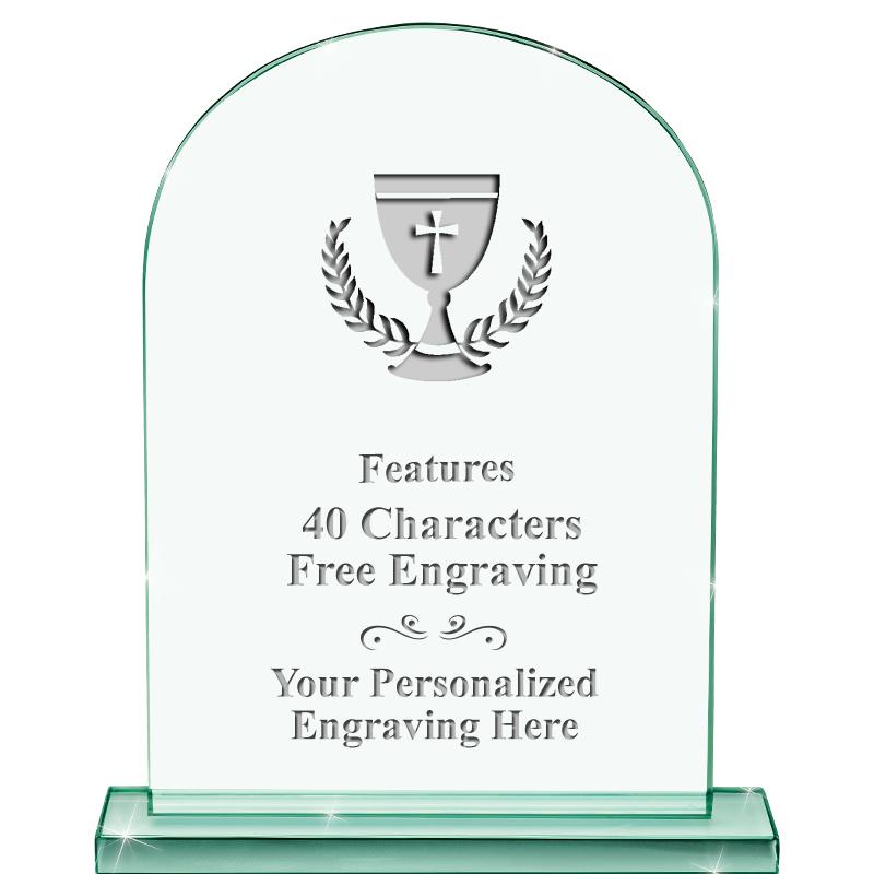 6.25" JADE KEYSTONE CRYS AWARD