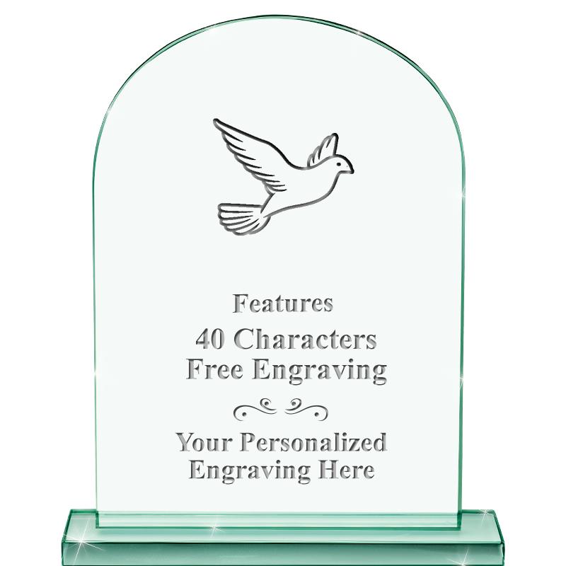 6.25" JADE KEYSTONE CRYS AWARD