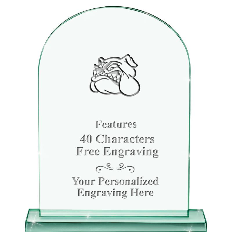 6.25" JADE KEYSTONE CRYS AWARD