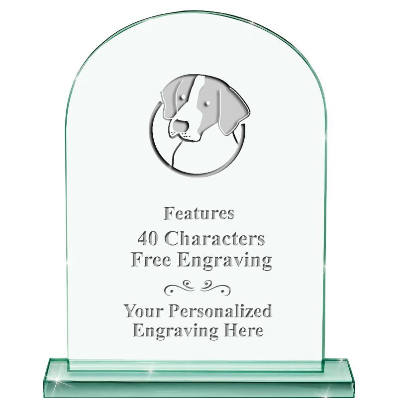 6.25" JADE KEYSTONE CRYS AWARD