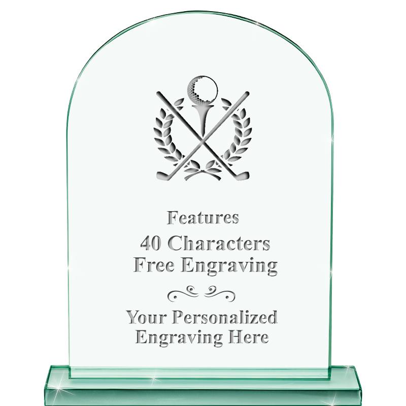 6.25" JADE KEYSTONE CRYS AWARD