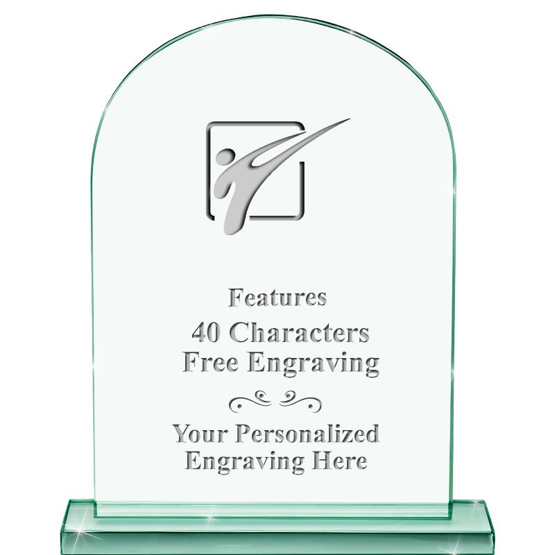 6.25" JADE KEYSTONE CRYS AWARD