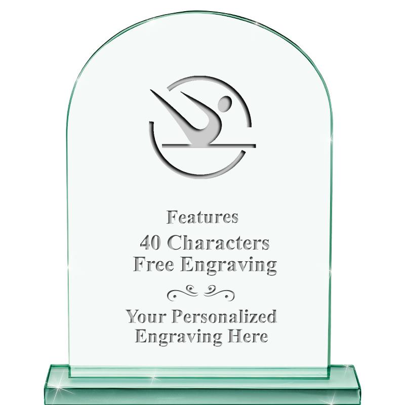 6.25" JADE KEYSTONE CRYS AWARD