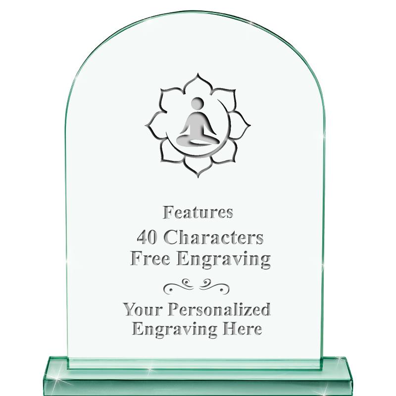 6.25" JADE KEYSTONE CRYS AWARD