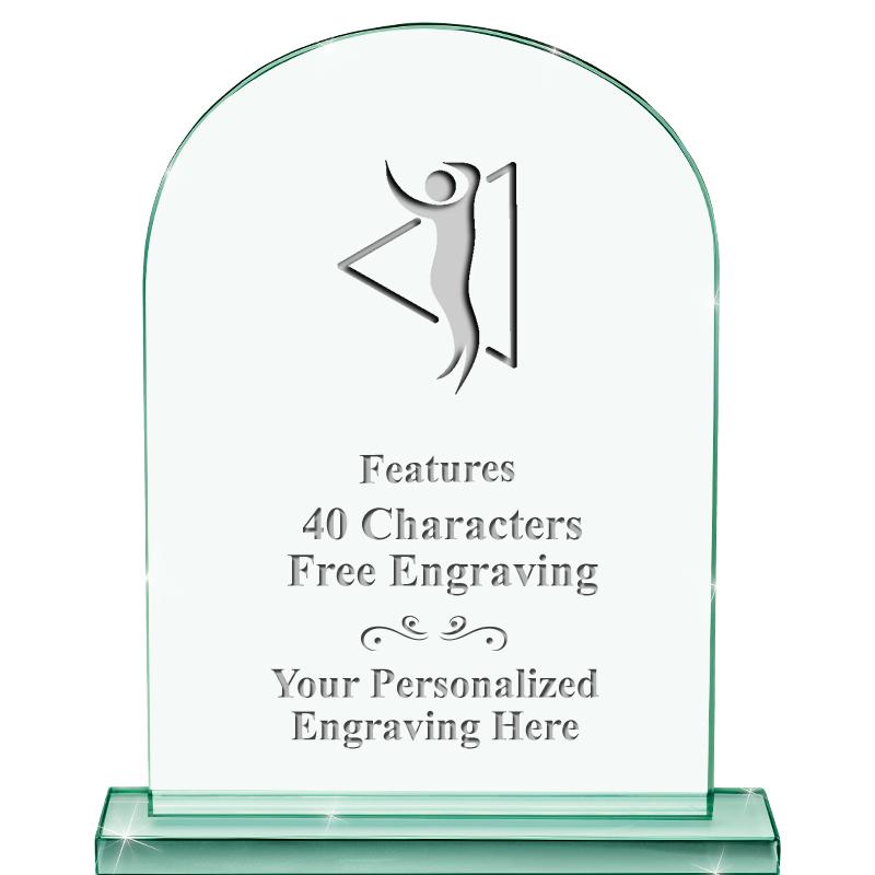 6.25" JADE KEYSTONE CRYS AWARD