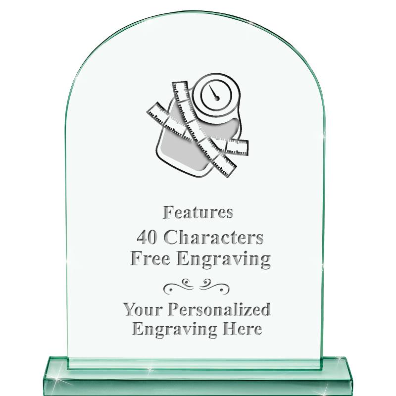 6.25" JADE KEYSTONE CRYS AWARD