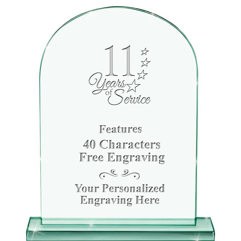 6.25" JADE KEYSTONE CRYS AWARD