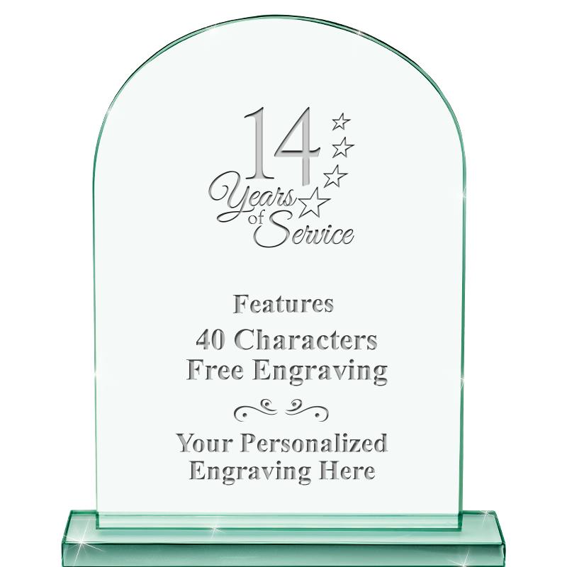 6.25" JADE KEYSTONE CRYS AWARD