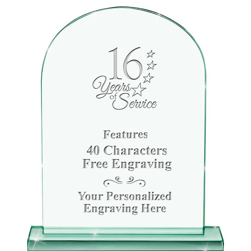 6.25" JADE KEYSTONE CRYS AWARD