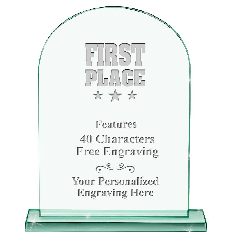 6.25" JADE KEYSTONE CRYS AWARD