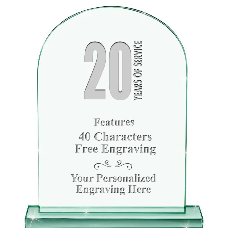 6.25" JADE KEYSTONE CRYS AWARD