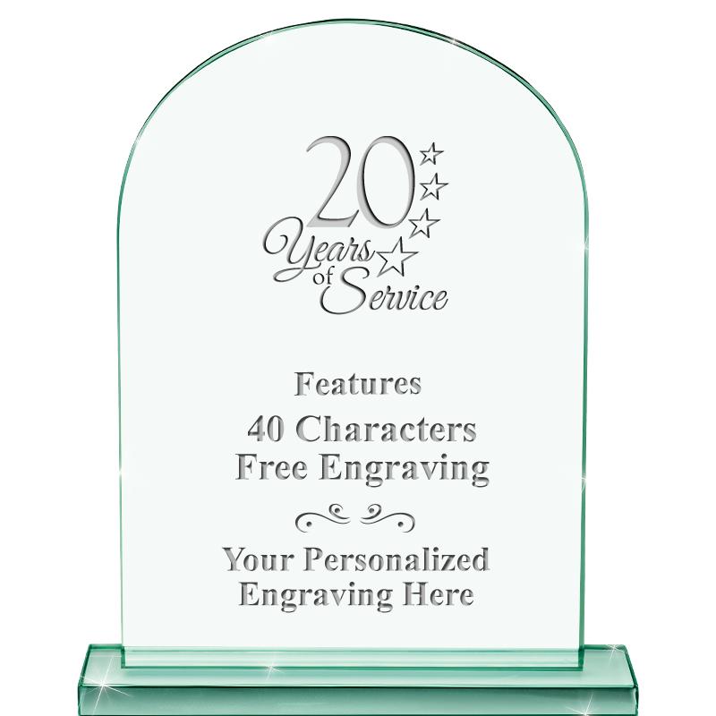 6.25" JADE KEYSTONE CRYS AWARD