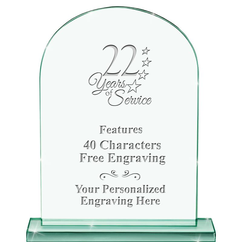 6.25" JADE KEYSTONE CRYS AWARD