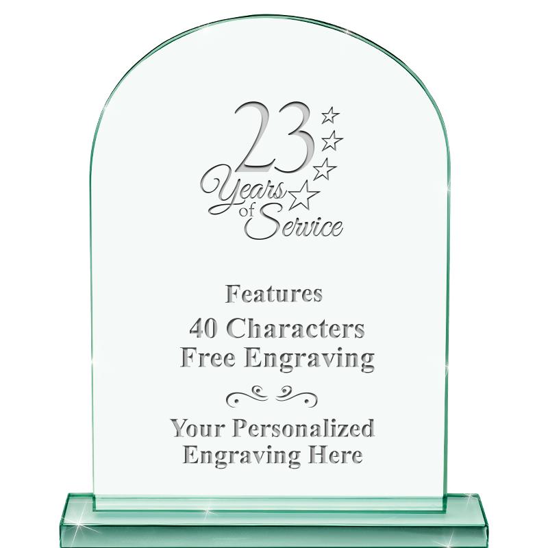6.25" JADE KEYSTONE CRYS AWARD
