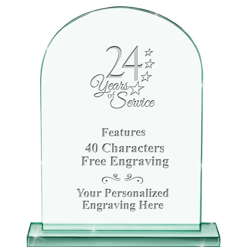 6.25" JADE KEYSTONE CRYS AWARD