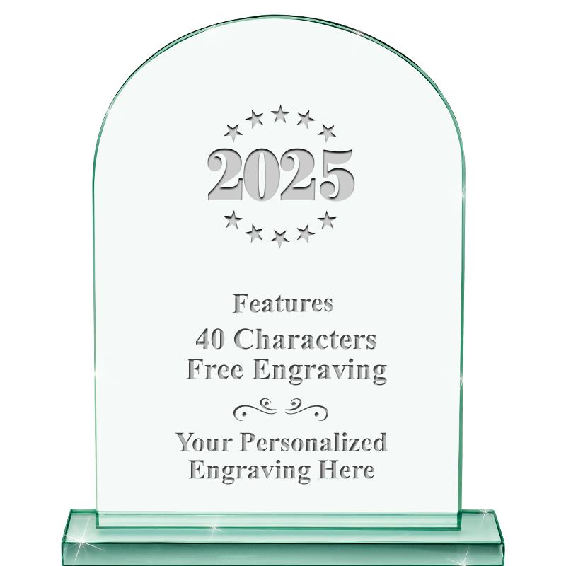 6.25" JADE KEYSTONE CRYS AWARD