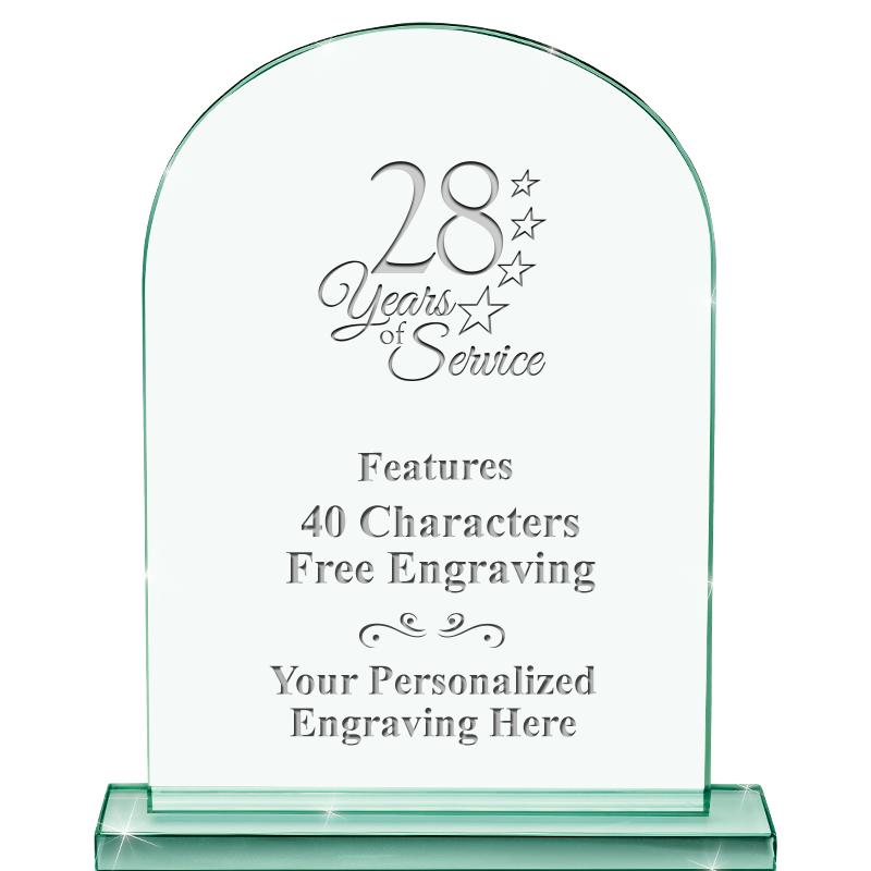 6.25" JADE KEYSTONE CRYS AWARD