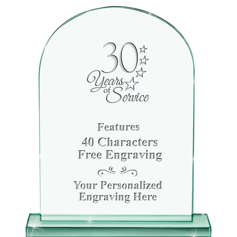 6.25" JADE KEYSTONE CRYS AWARD
