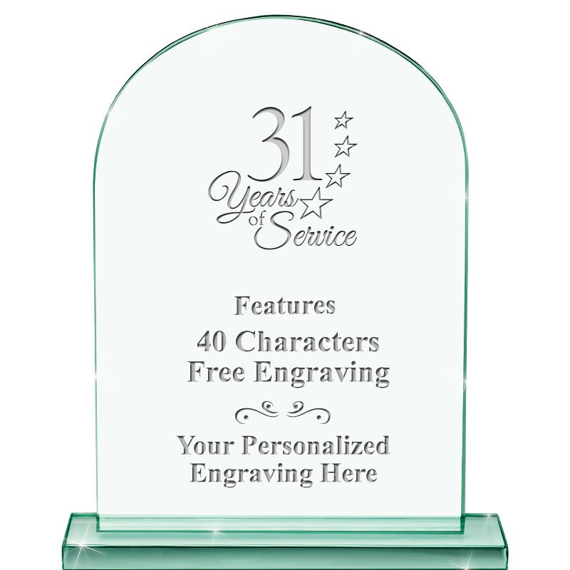 6.25" JADE KEYSTONE CRYS AWARD