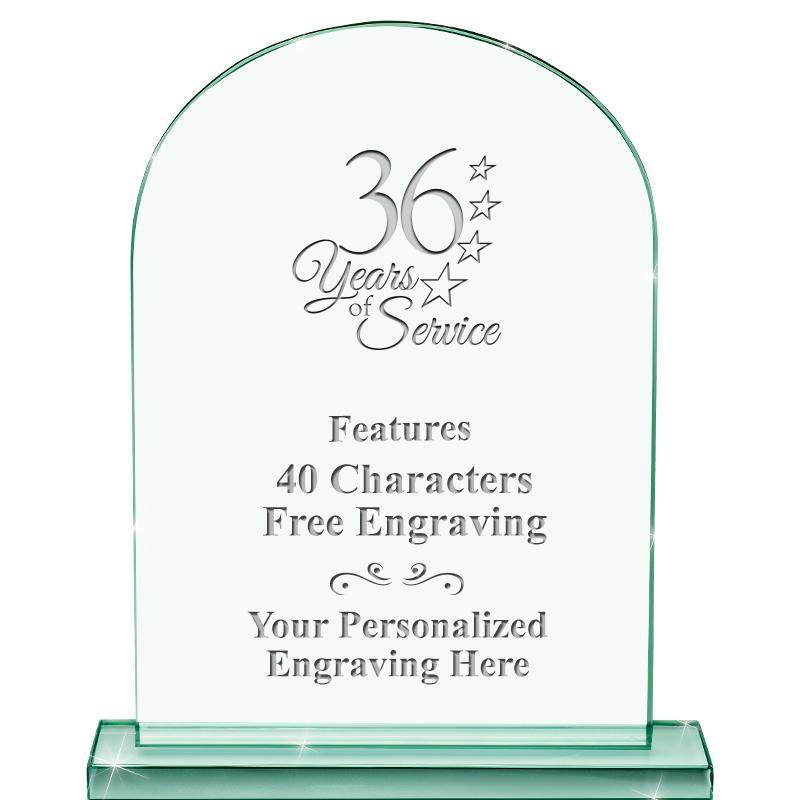 6.25" JADE KEYSTONE CRYS AWARD