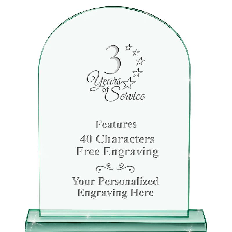 6.25" JADE KEYSTONE CRYS AWARD