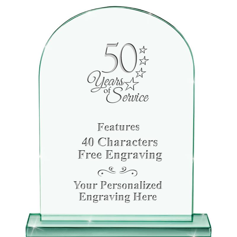 6.25" JADE KEYSTONE CRYS AWARD