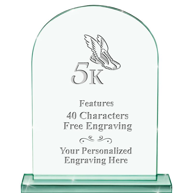 6.25" JADE KEYSTONE CRYS AWARD