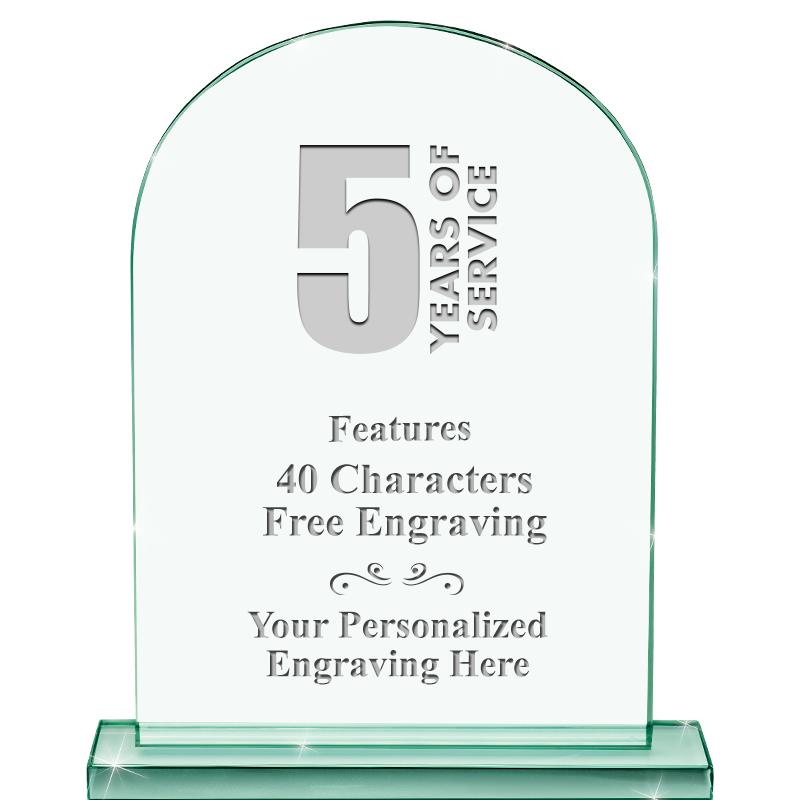 6.25" JADE KEYSTONE CRYS AWARD