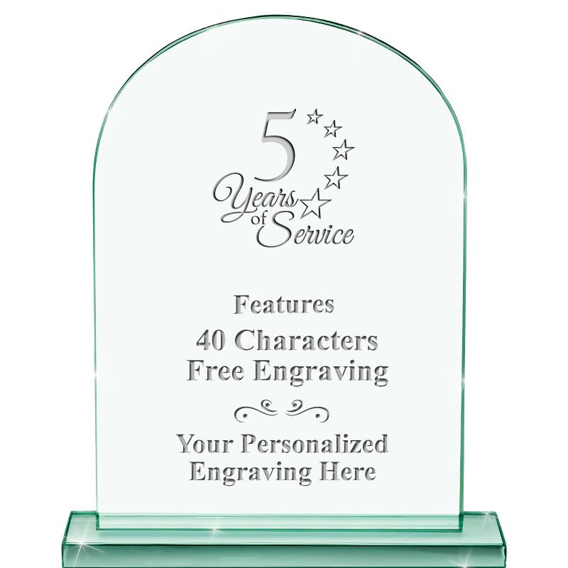 6.25" JADE KEYSTONE CRYS AWARD